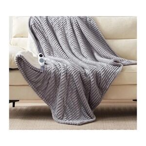 Westinghouse Electric Heated Throw Blanket Twin Sz 62" X 84" Sherpa Grey NIB